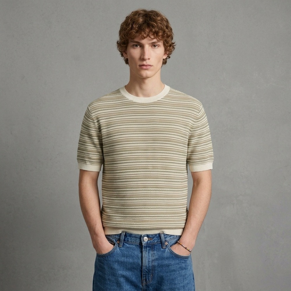 Madewell Sweater Tee Shirt Mens Size XL Pullover Crew Neck Retro Stripe NWT